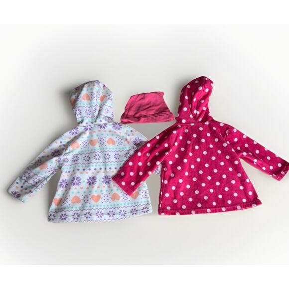 Little Wonders Baby Girls Fleece Hoodie Jackets & Cat Hat Bundle 6-9M - Picture 2 of 5